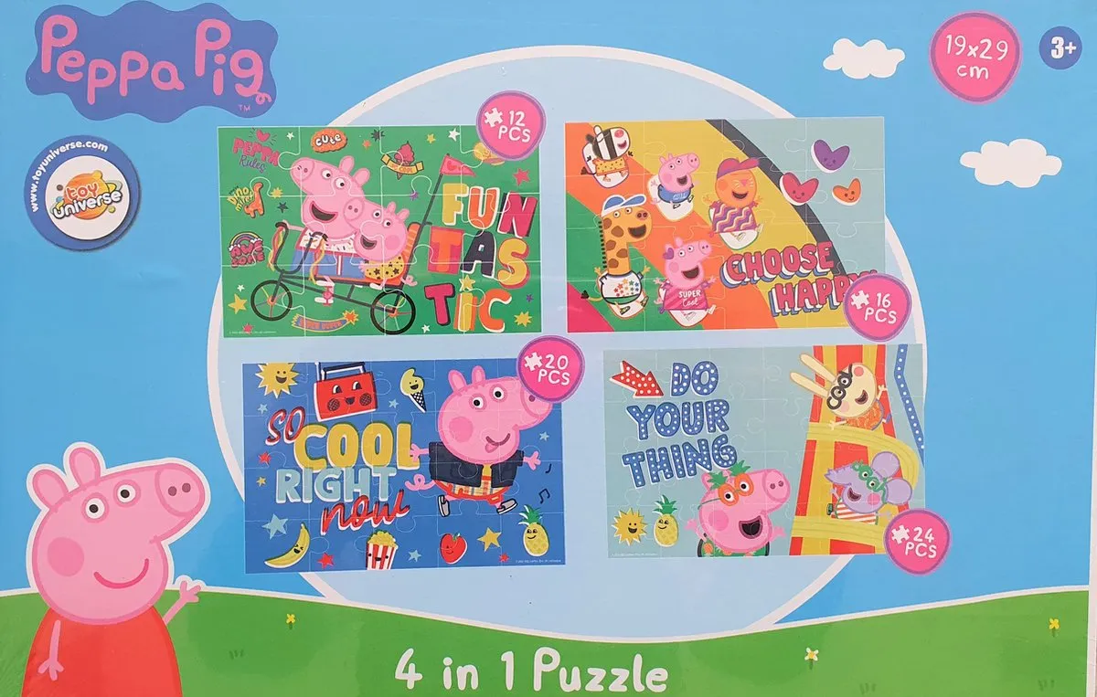 Hasbro Peppa Pig 4-in-1 Puzzel