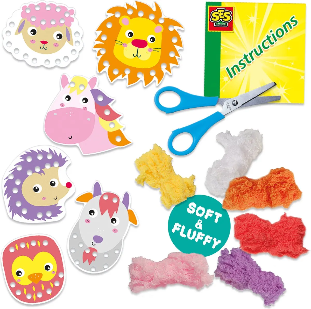 SES Creative Fluffy Loops Sensorisch Speelgoed - 6 Dieren