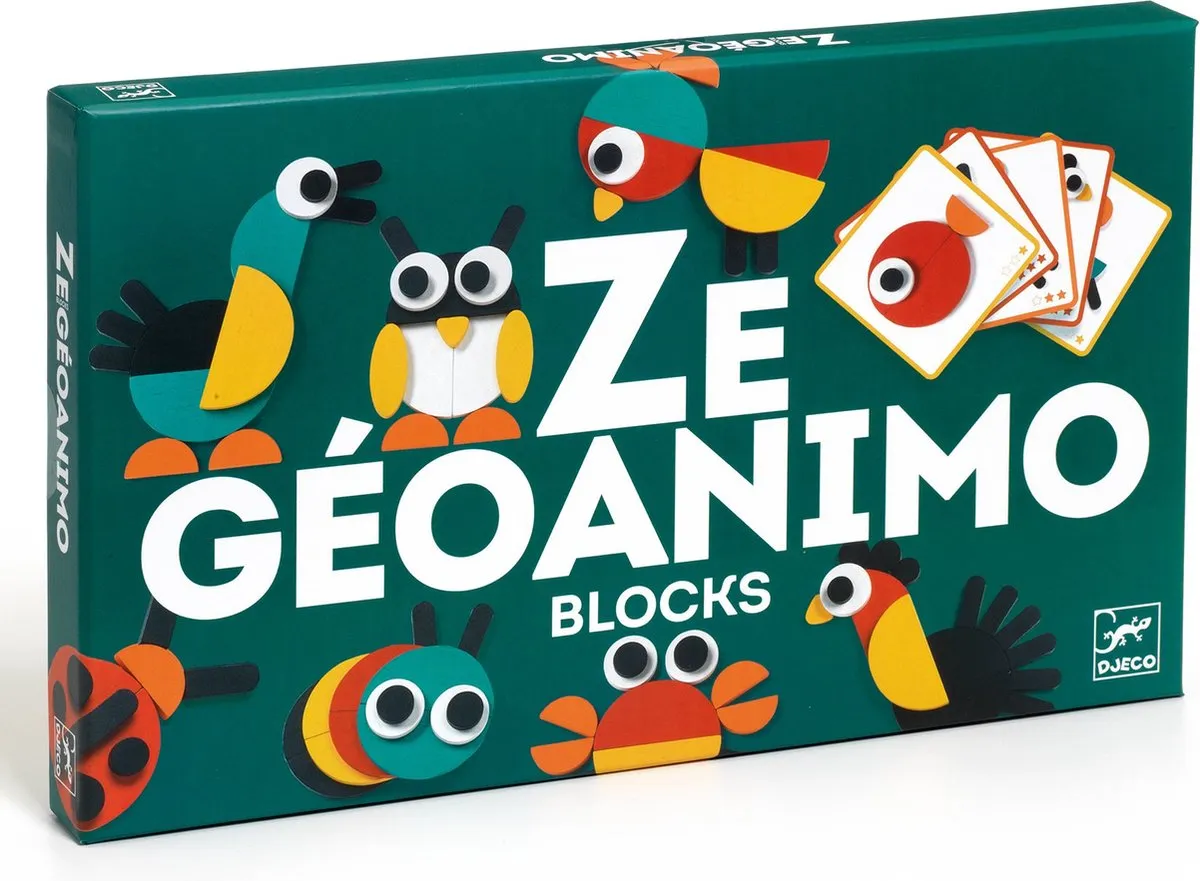 Djeco Ze Geoanimo Houten Speelset DJ06432 - 30 Blokken