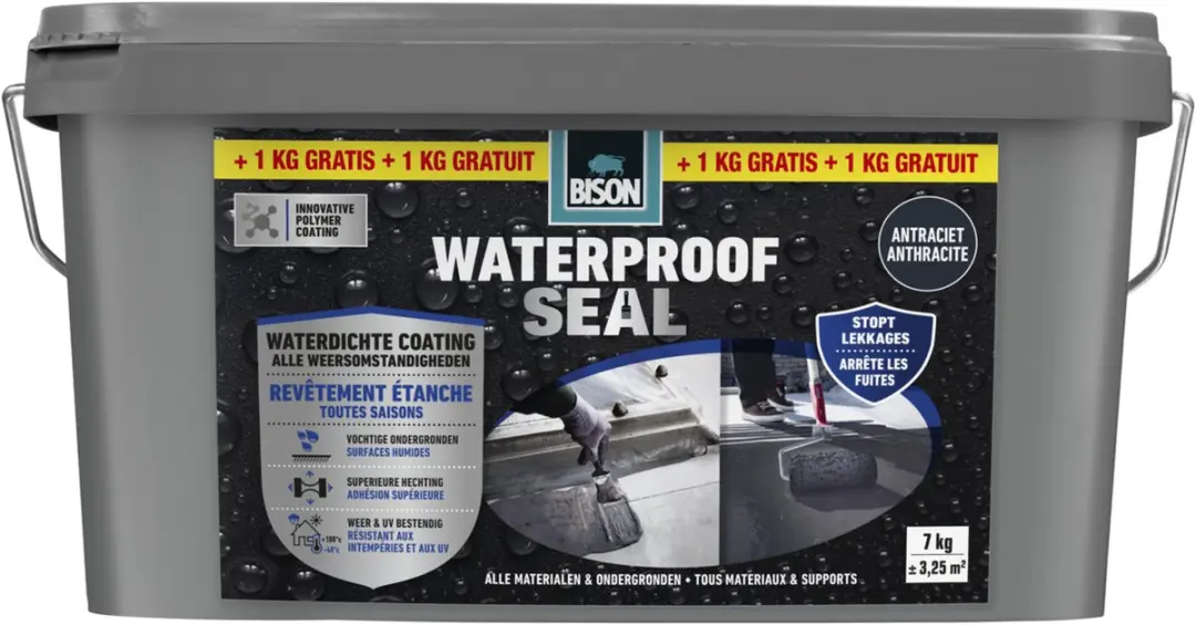 Waterproof Seal 6 + 1 kg GRATIS, waterdichte coating, voor alle weeromstandighed