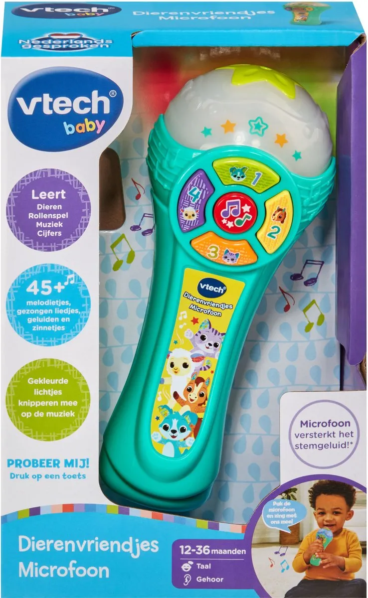 Vtech Baby Dierenvriendjes Microfoon - Educatief Speelgoed Multi kleuren