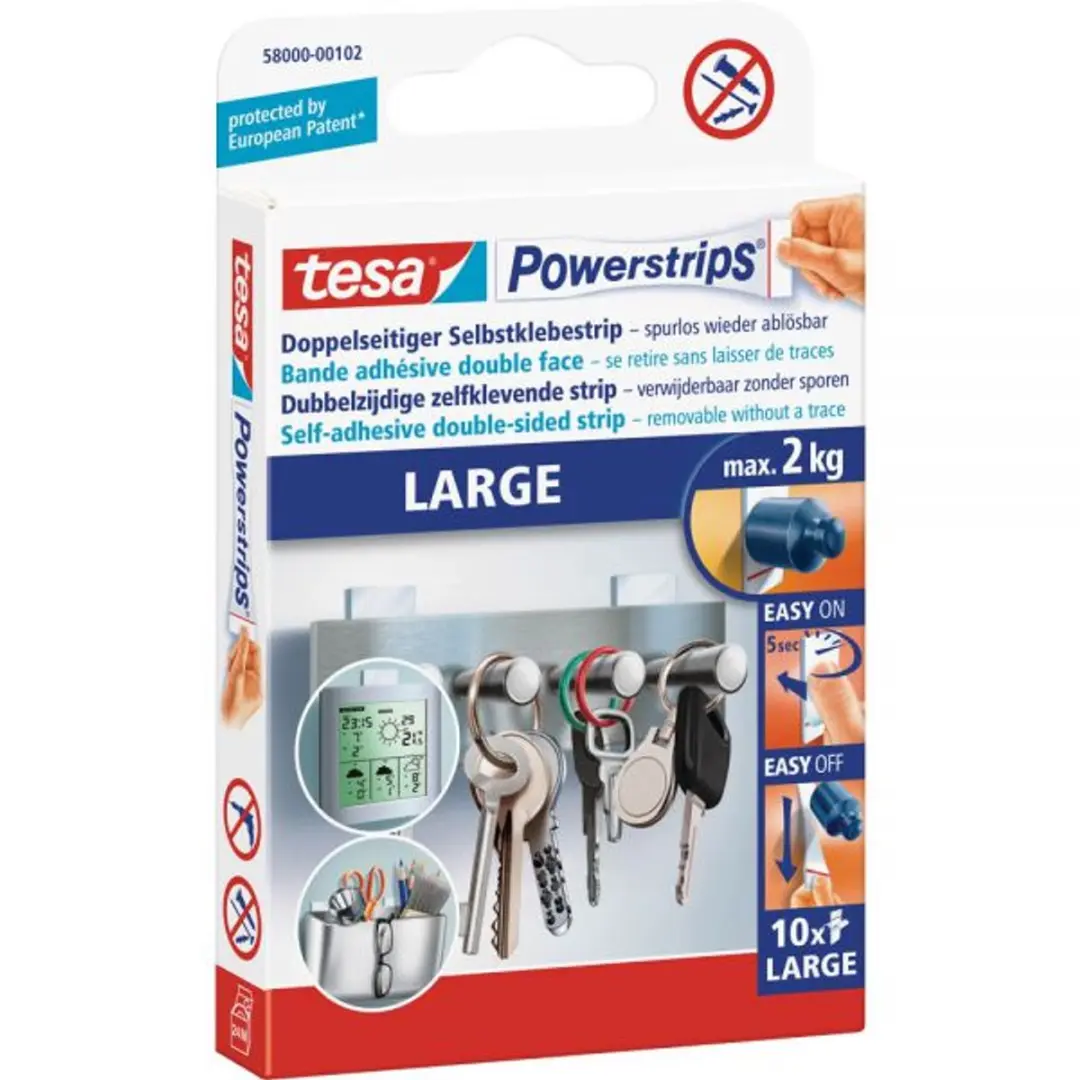 Tesa Powerstrips Large Transparant - 10 Stuks - afbeelding 6 van 6