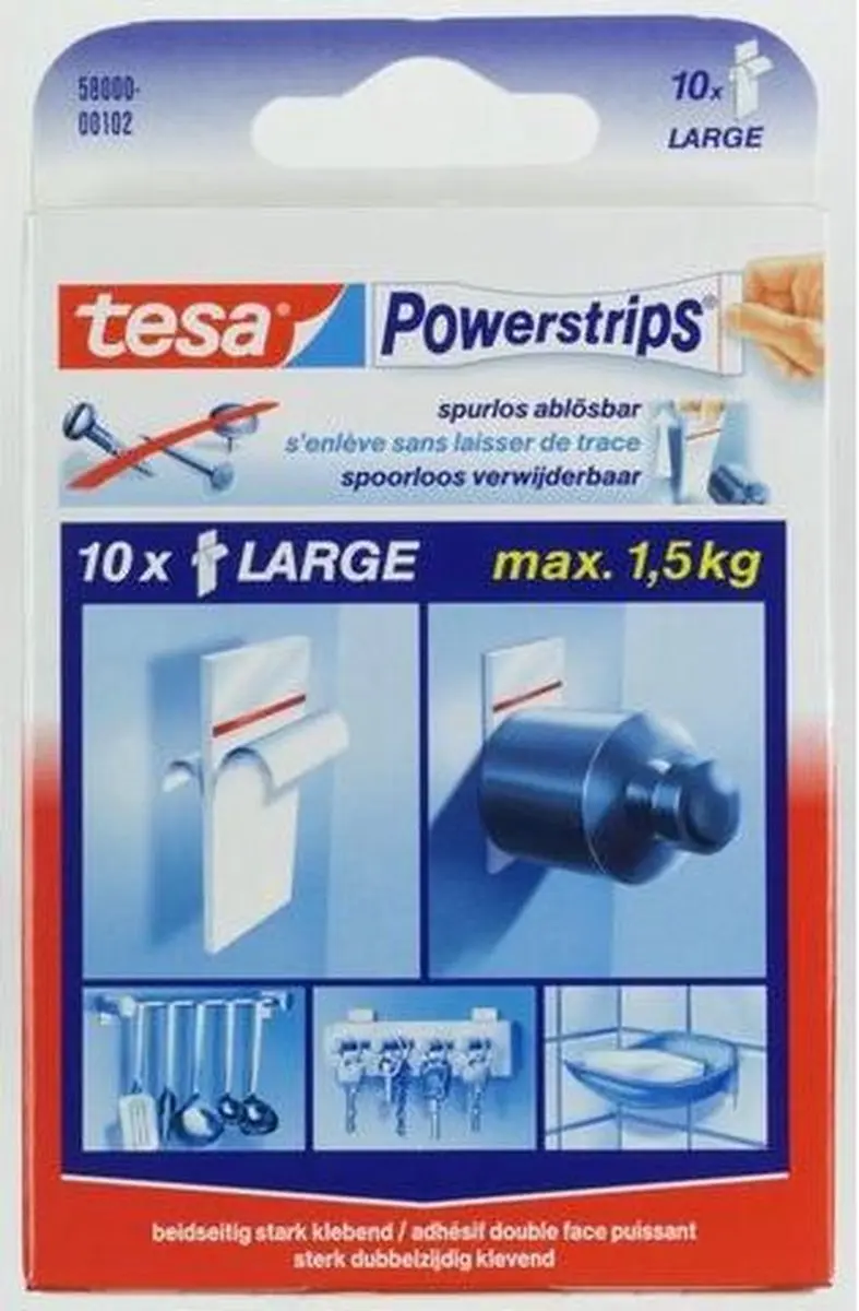 Tesa Powerstrips Large Transparant - 10 Stuks - afbeelding 4 van 6