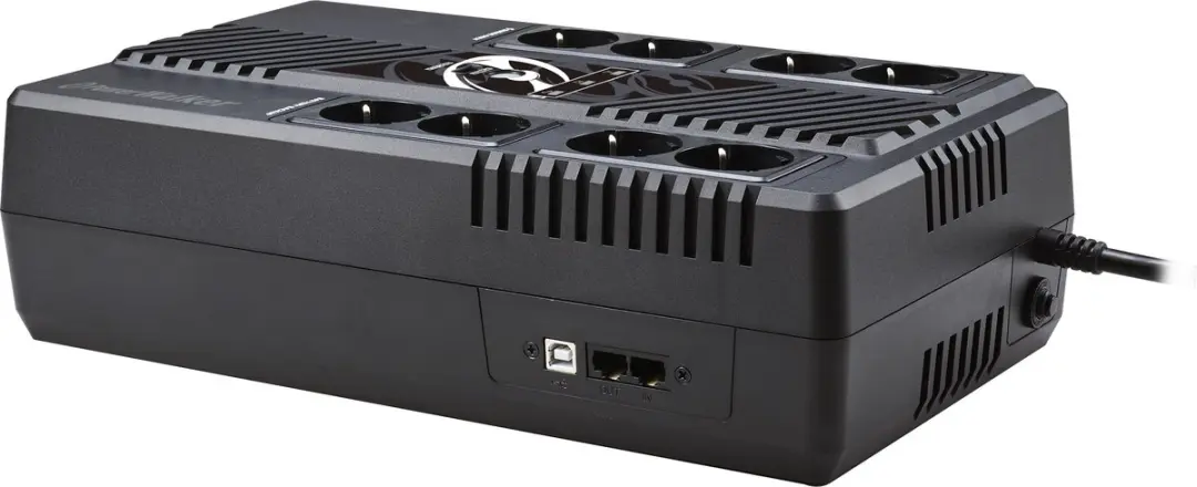 PowerWalker VI 1000 MS UPS 600W - 8 Stopcontacten - Zwart - afbeelding 3 van 5