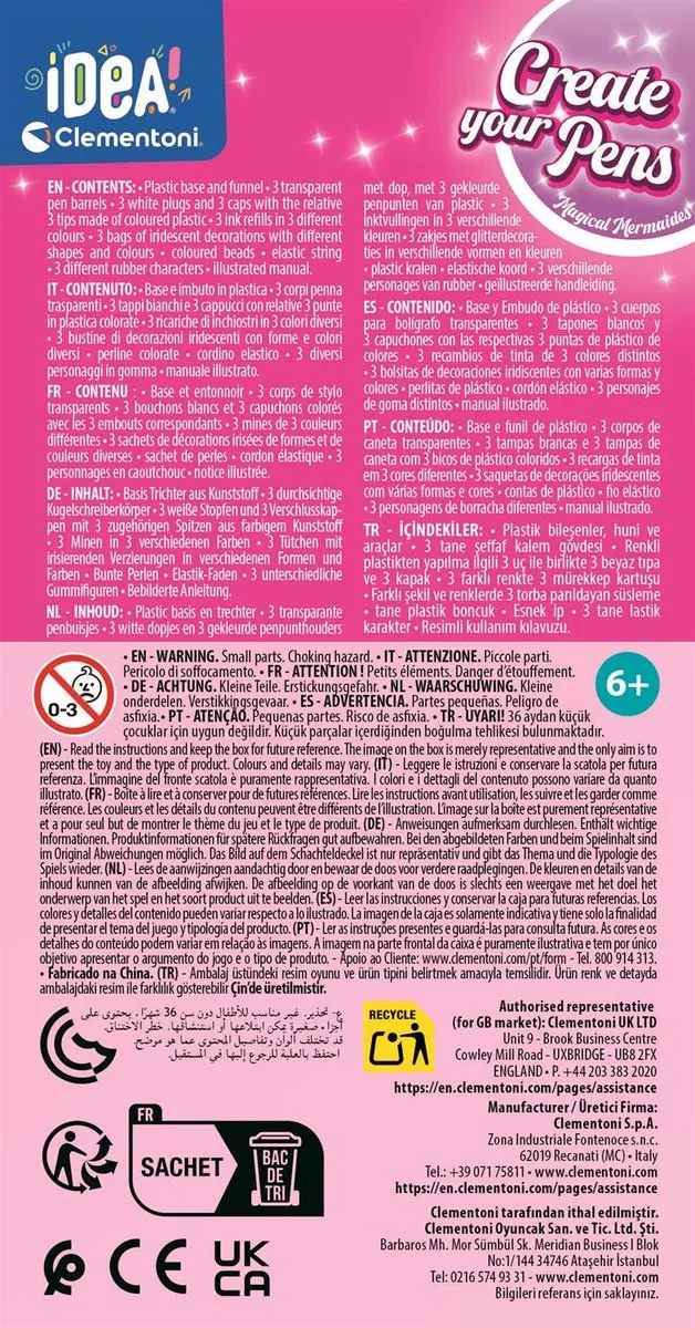 Clementoni Idea Magische Zeemeerminnen Markeerstiften - 3 Stuks