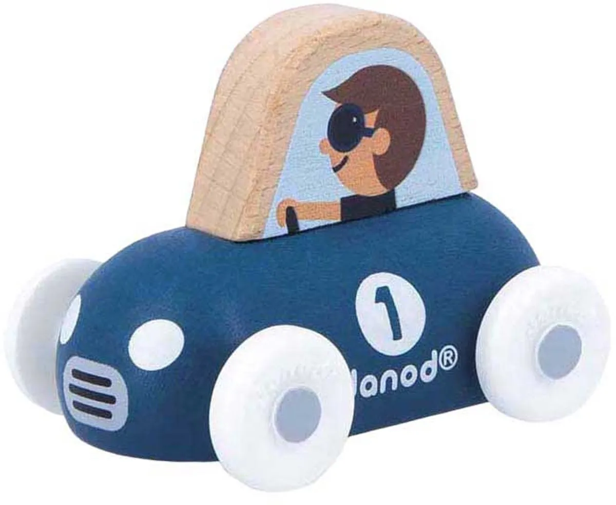 Janod Cross Roads Houten Sportauto 11.5943 - Blauw