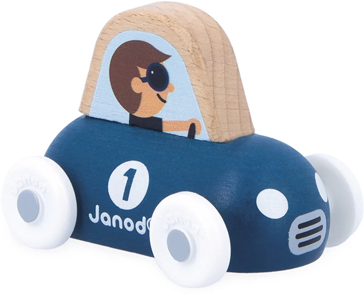 Janod Cross Roads Houten Sportauto 11.5943 - Blauw