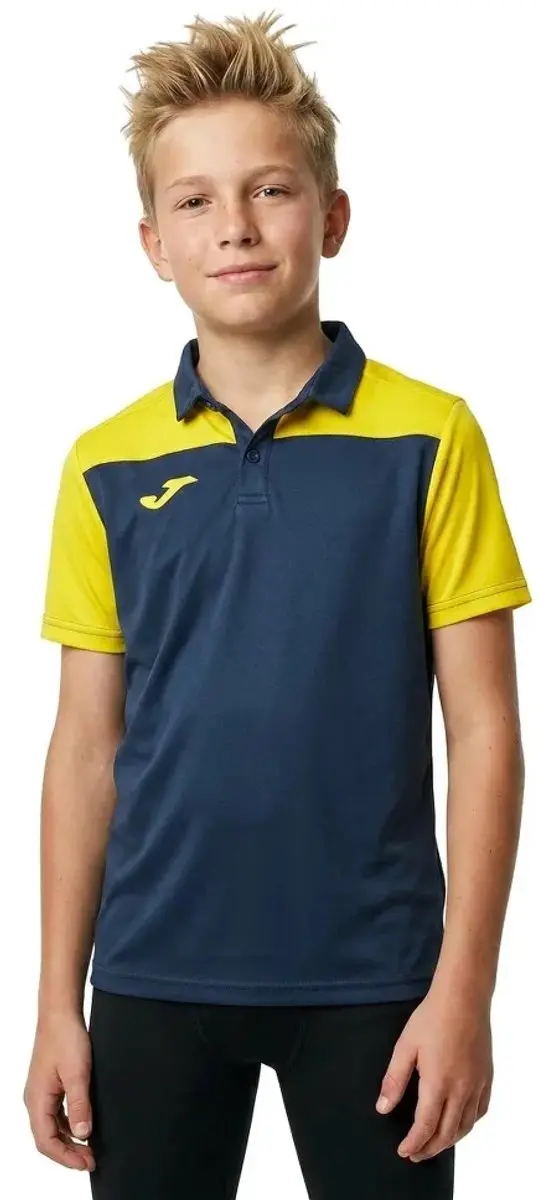 Joma Crew III Polo Kinderen - Marine / Geel | Maat: 4XS (128)