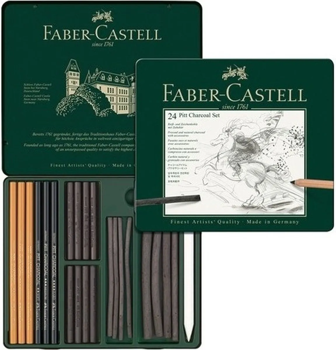 Faber-Castell Houtskool Tekenset 24-delig