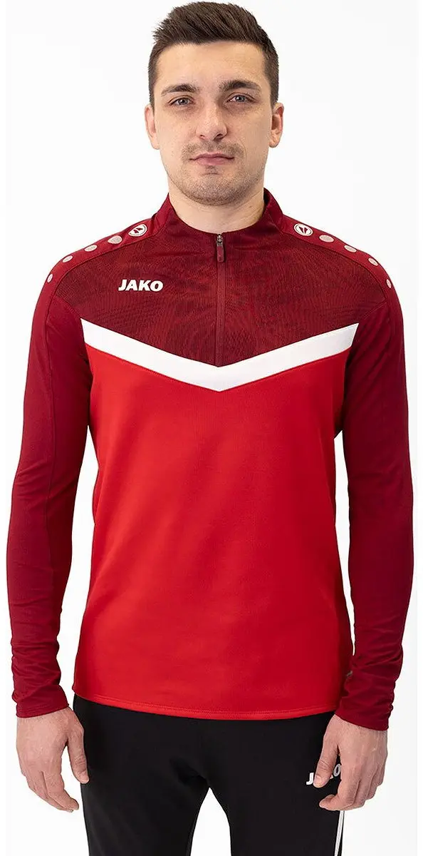 JAKO Ziptop Iconic Trainingssweater Heren M - Rood/Wit