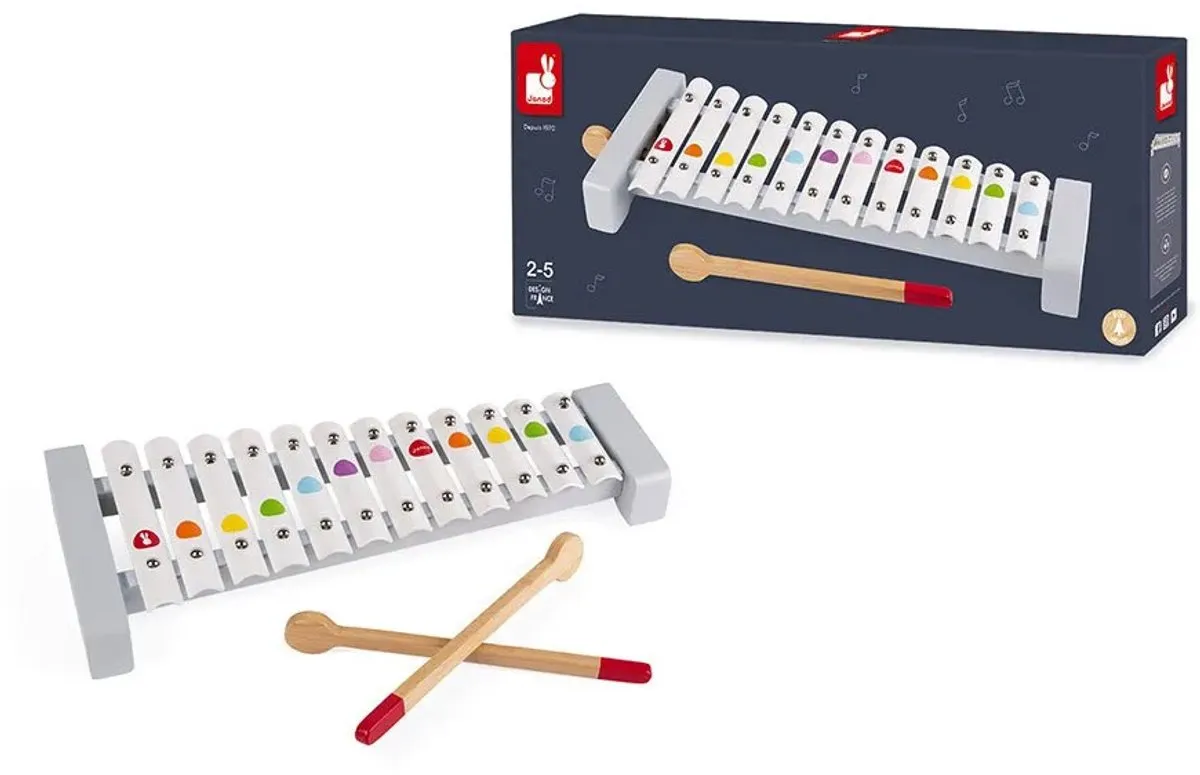 Janod Confetti Xylofoon Metaal - 12 Tonen Multikleur