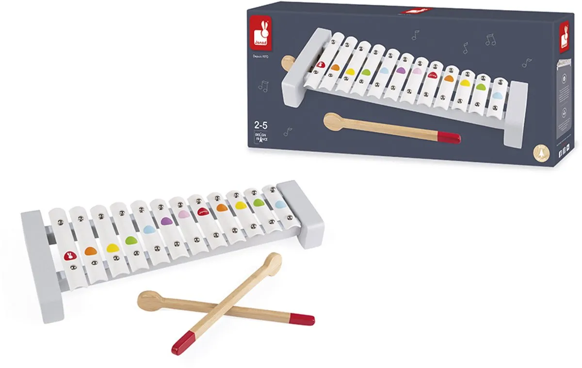 Janod Confetti Xylofoon Metaal - 12 Tonen Multikleur - afbeelding 6 van 6