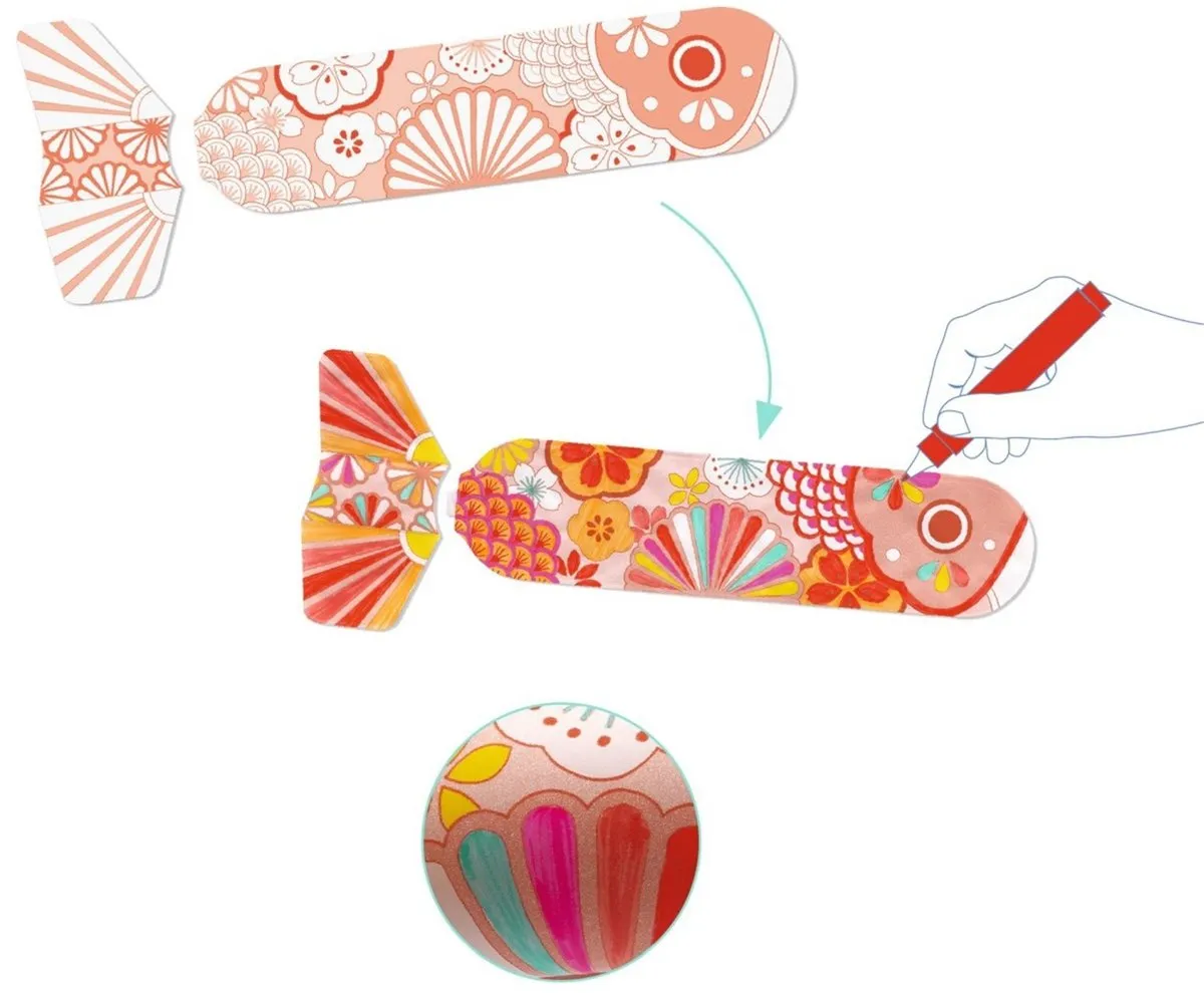 Djeco Koinobori Vissenvlaggen Set - 3 Stuks - Multicolor