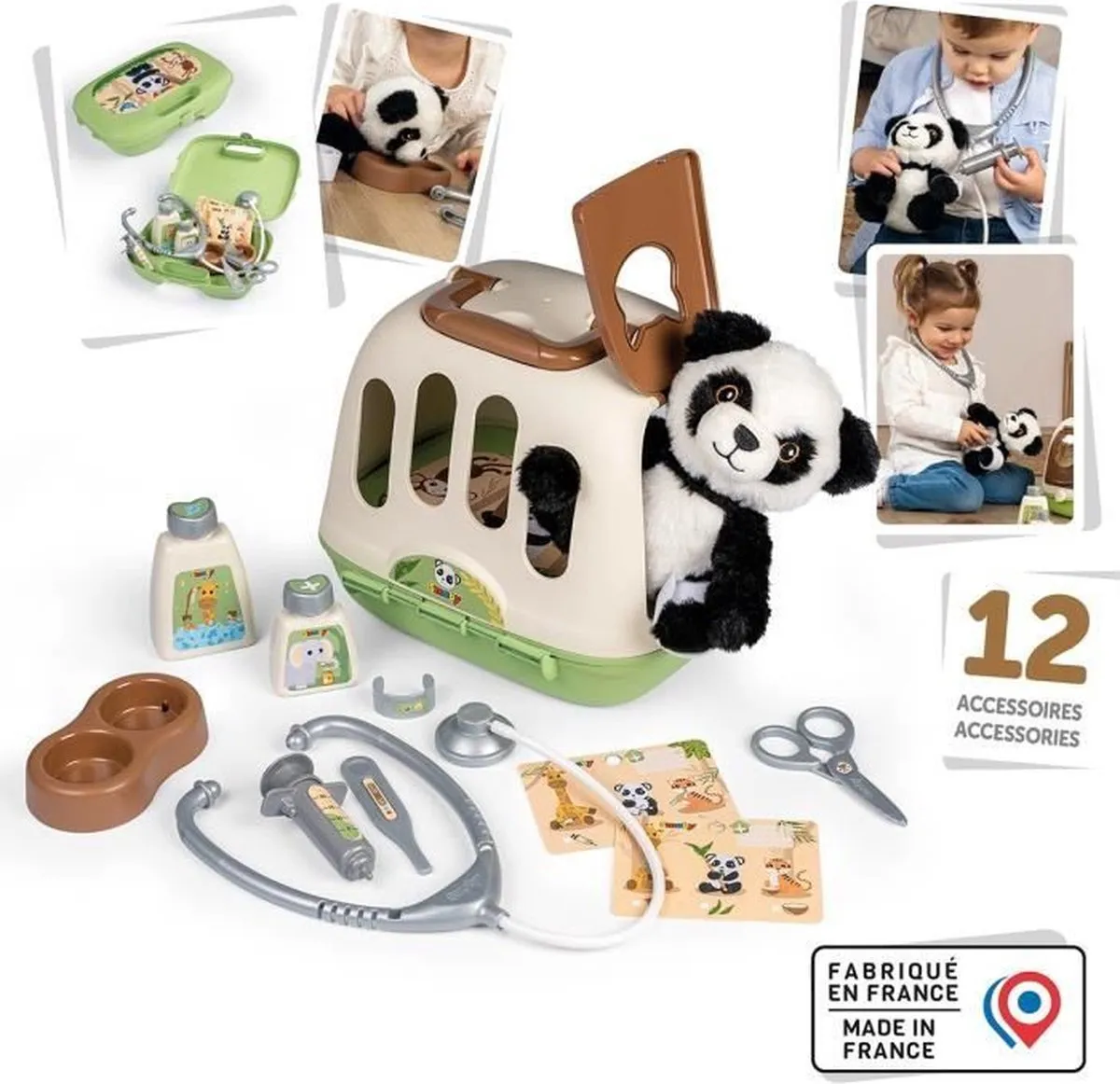 Smoby Dierenverzorger Reismand Panda - 12-delig Multicolor