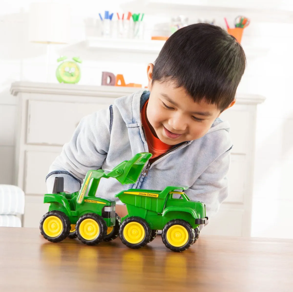 Tomy John Deere Kiepwagen & Graafmachine Speelset B35874 - Groen