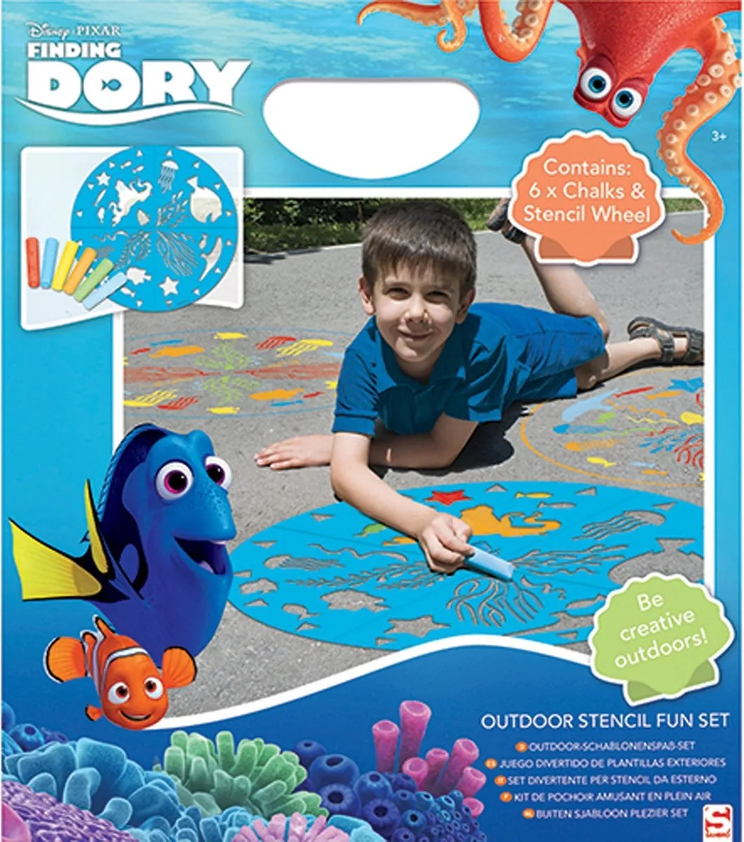 Disney Finding Dory Buiten Sjabloon Stoepkrijt Set