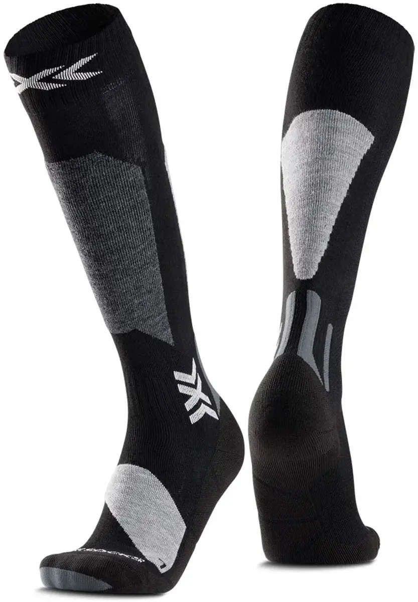 X-Socks Ski Discover OTC Skisokken Zwart/Lichtgrijs 35-38
