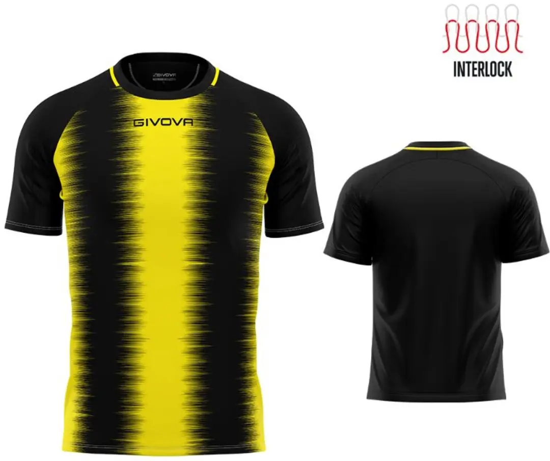 Givova Streep Sport-T-shirt - L - Geel/Zwart