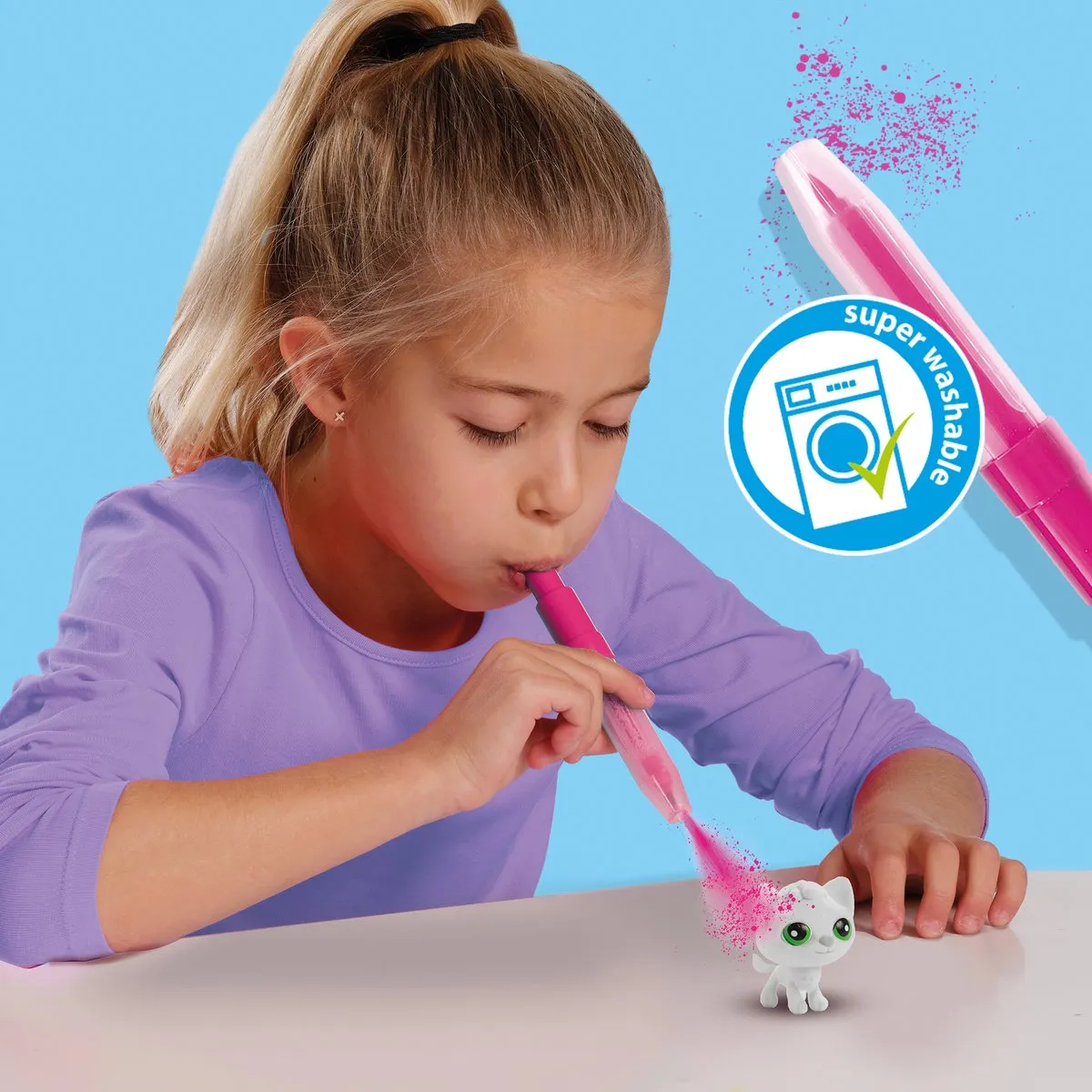 SES Creative Blow Airbrush Pens Kittens Surprise - 4 Pennen - 3 Katjes