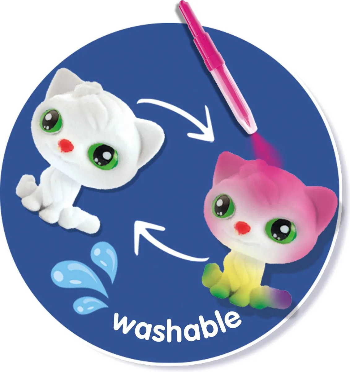 SES Creative Blow Airbrush Pens Kittens Surprise - 4 Pennen - 3 Katjes