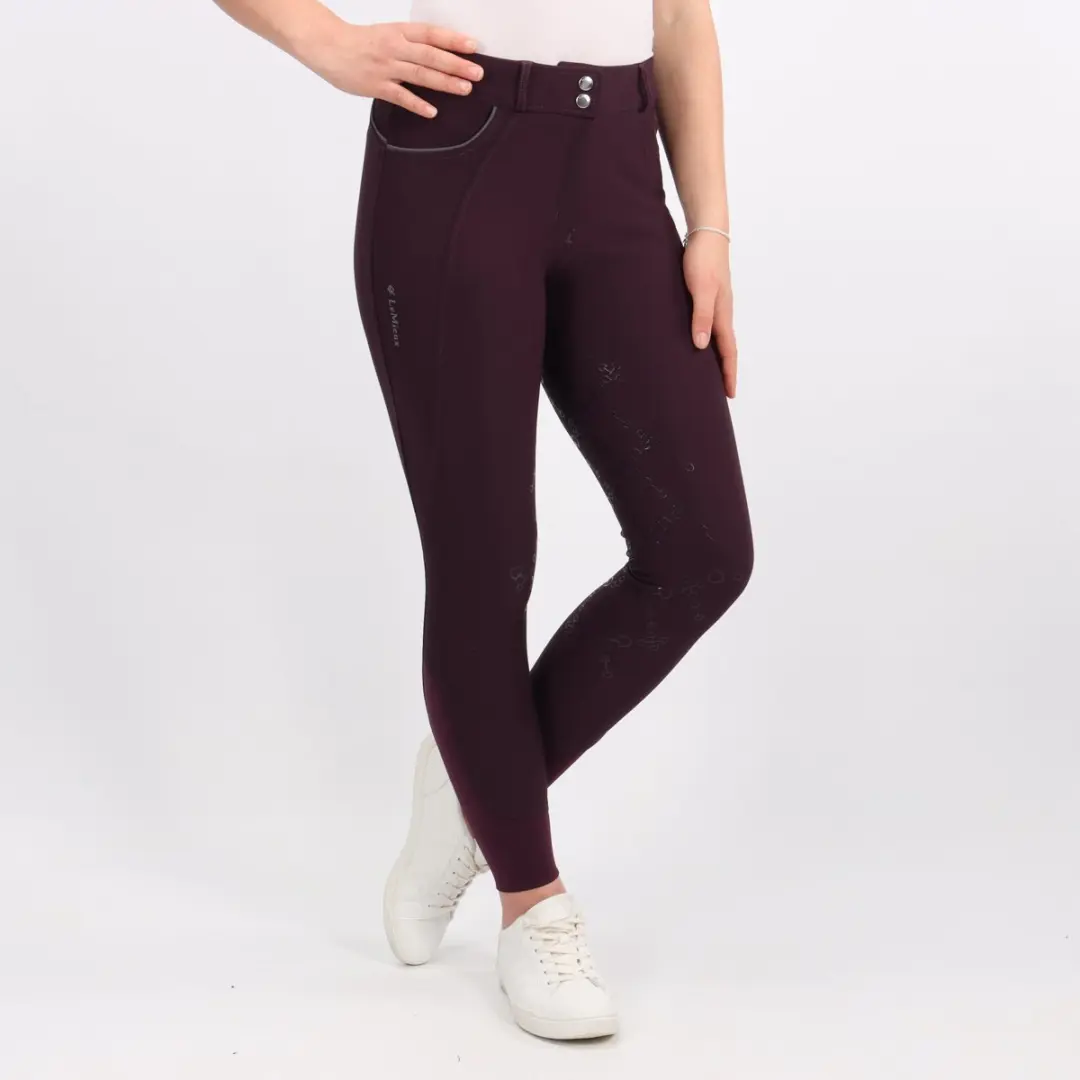 LeMieux Rijbroek Freya Full Grip Aubergine