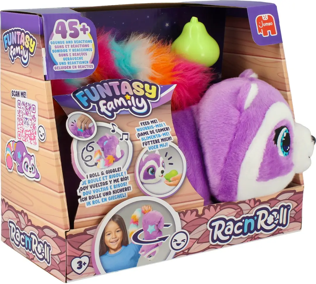 Jumbo Funtasy Family Rac'n'Roll Interactieve Knuffel - Paars