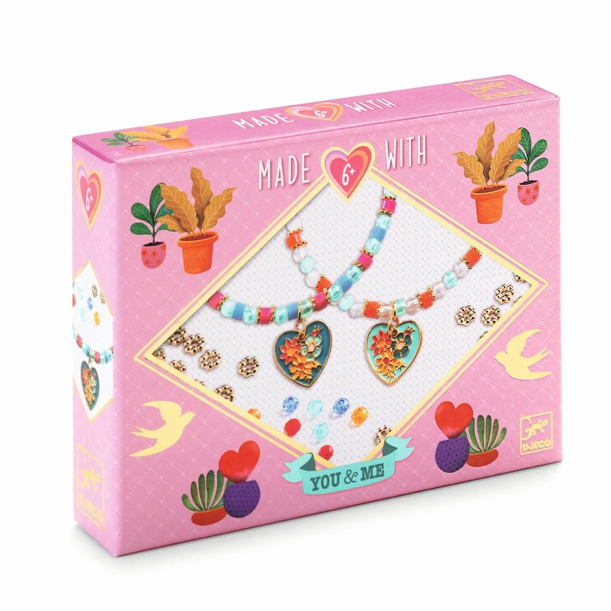 Djeco Heart Threading Armbandenset - Multicolor - 150 kralen