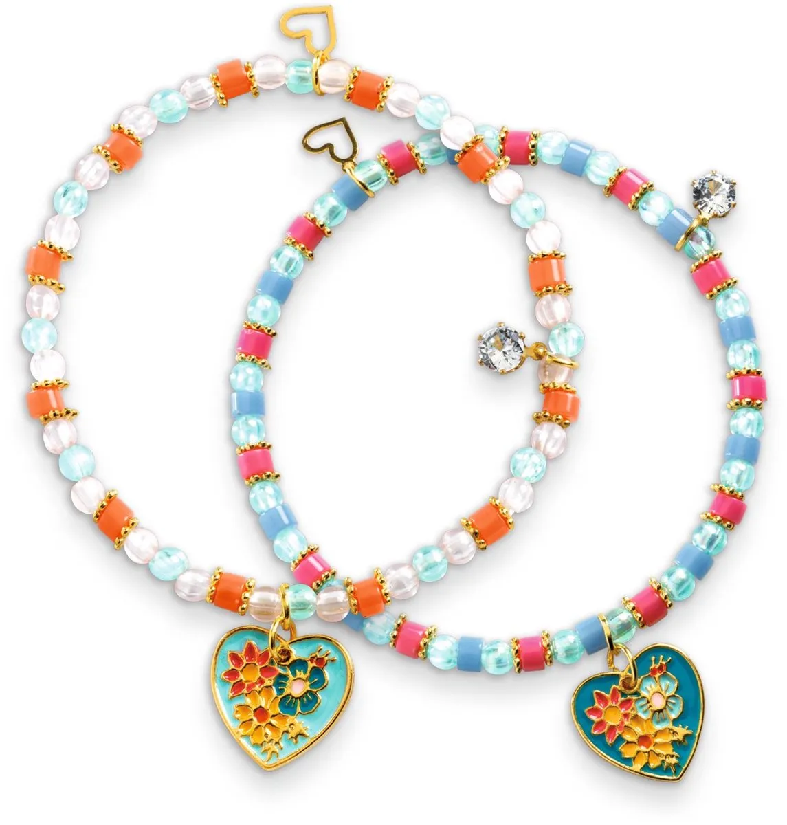 Djeco Heart Threading Armbandenset - Multicolor - 150 kralen - afbeelding 6 van 6