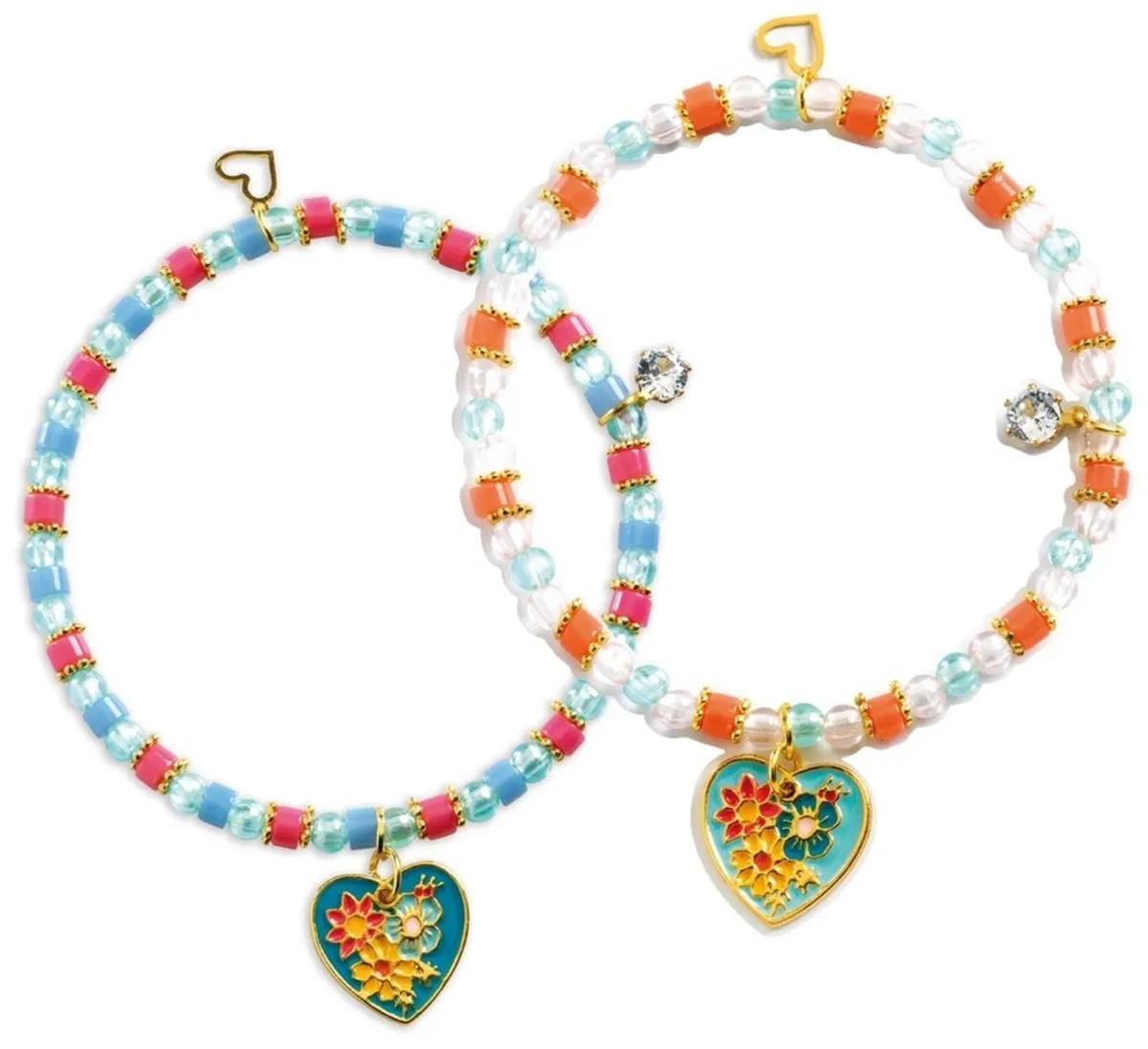 Djeco Heart Threading Armbandenset - Multicolor - 150 kralen