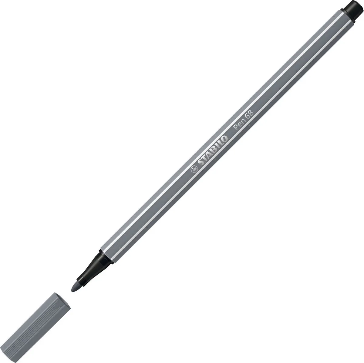 STABILO Pen 68 Viltstift Donkergrijs