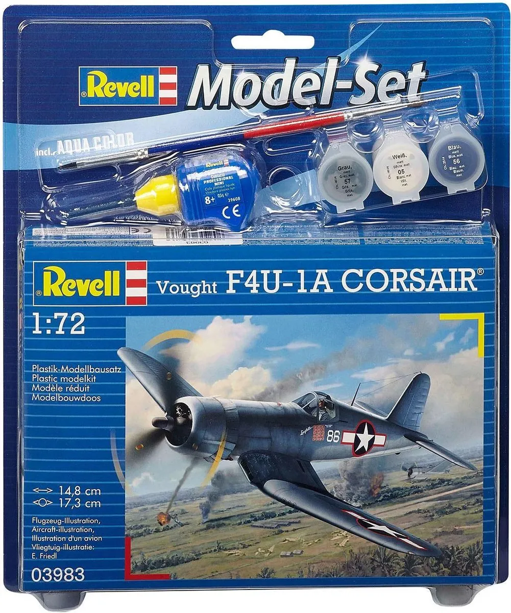 Revell Vought F4U-1D Corsair Modelbouwpakket 1:72 - 63 Onderdelen - Multi