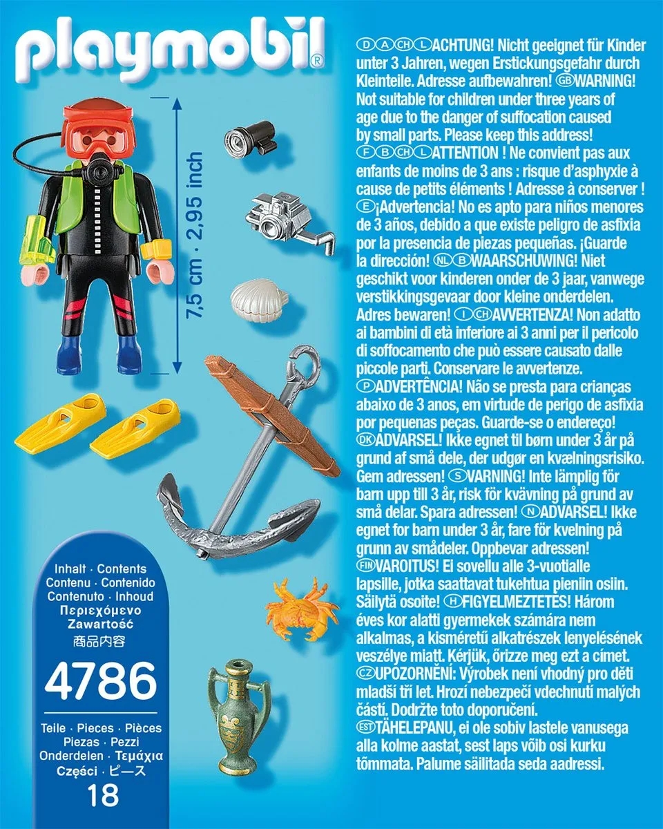 Playmobil Diepzeeduiker met Schat 20347464 - Meerkleurig
