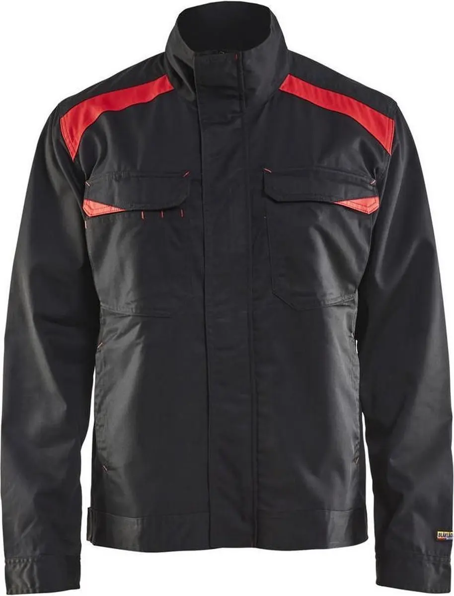 Blåkläder 4054-1800 Industriejack Ongevoerd Zwart/Rood maat 4XL