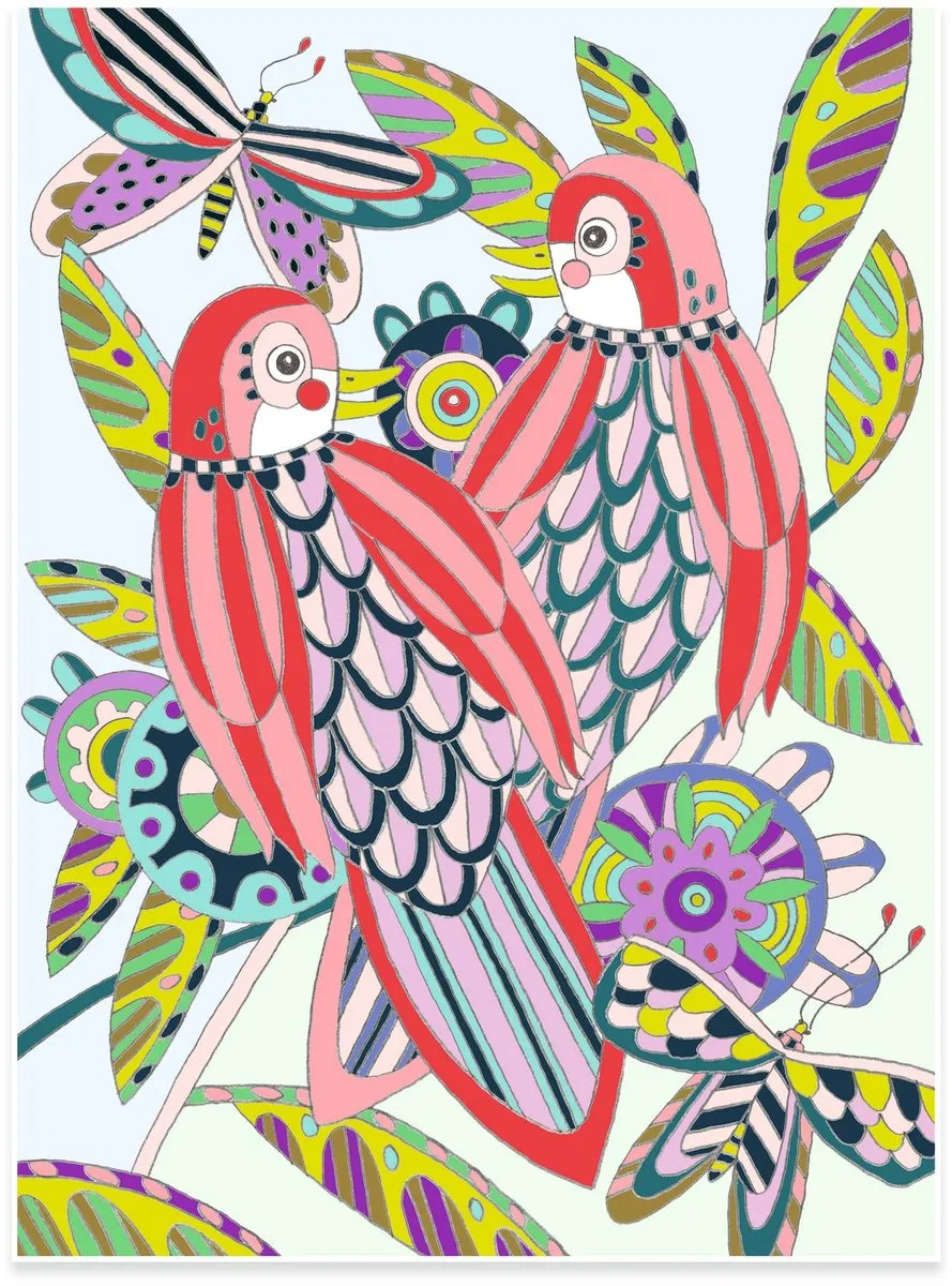 Djeco Kleurplaten Vogels