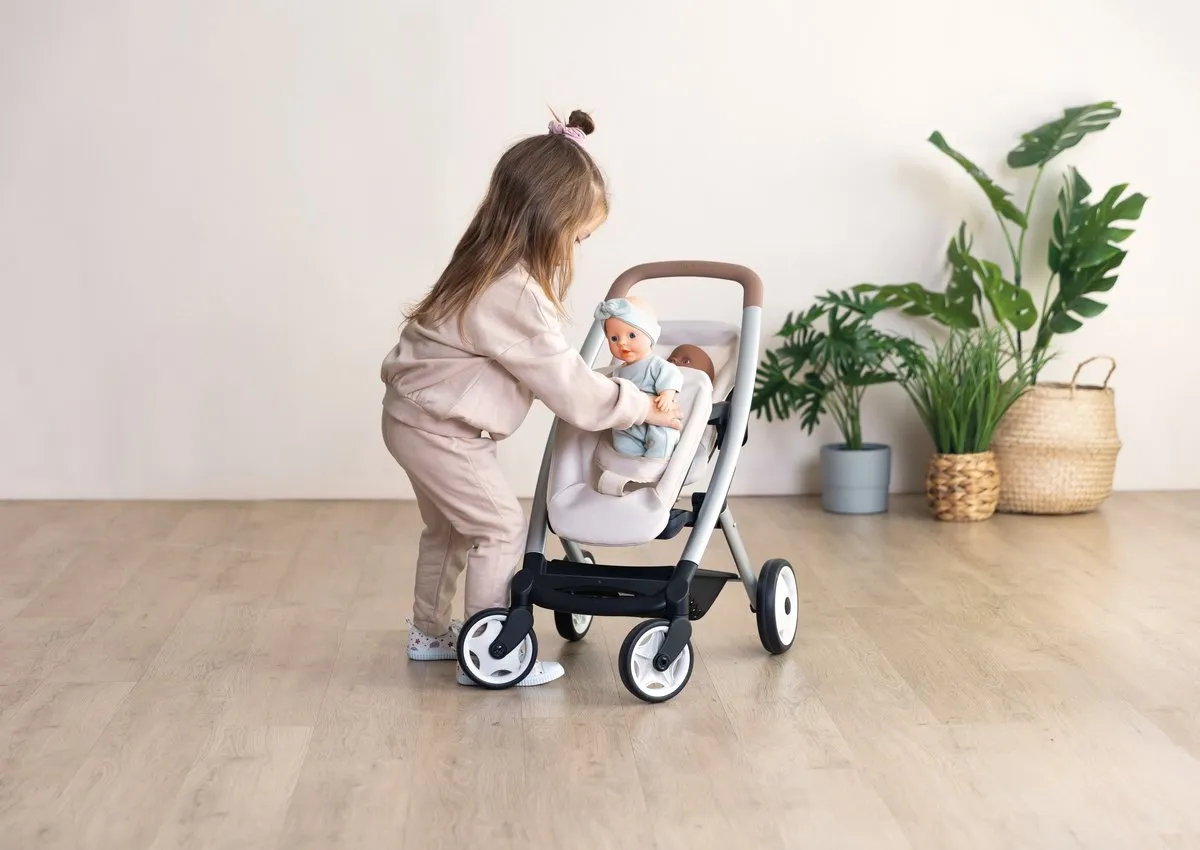 Smoby Maxi Cosy Duowagen 2 Poppen 42cm - Beige
