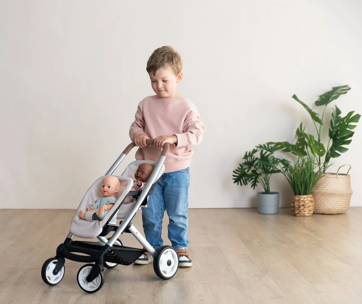 Smoby Maxi Cosy Duowagen 2 Poppen 42cm - Beige