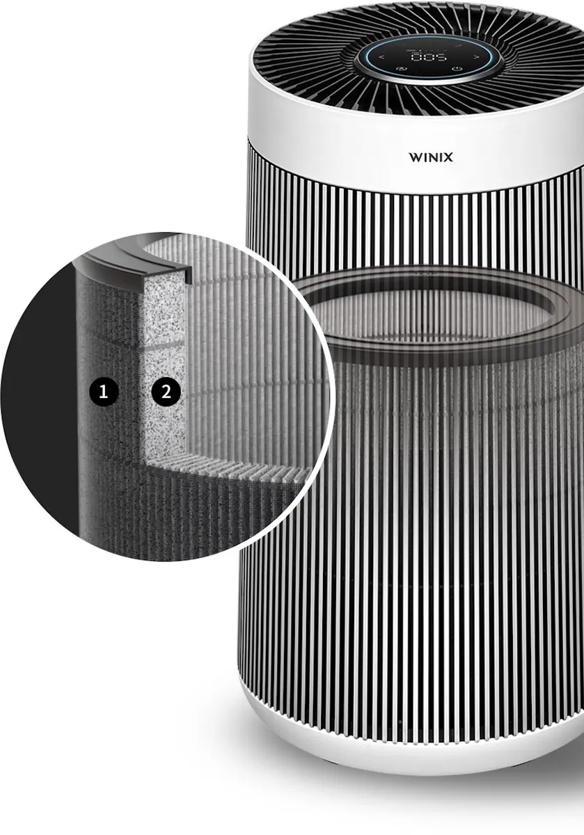 Winix T800 Wifi Luchtreiniger - 500m³/u - 120m² - Wit/Grijs - afbeelding 5 van 6