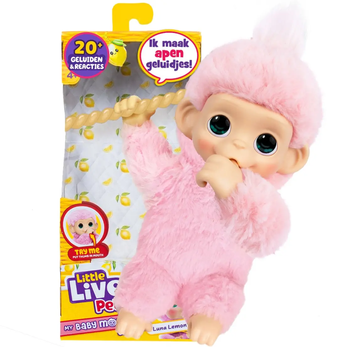 Little Live Pets My Baby Monkey Minis 'Luna Lemon' - Roze
