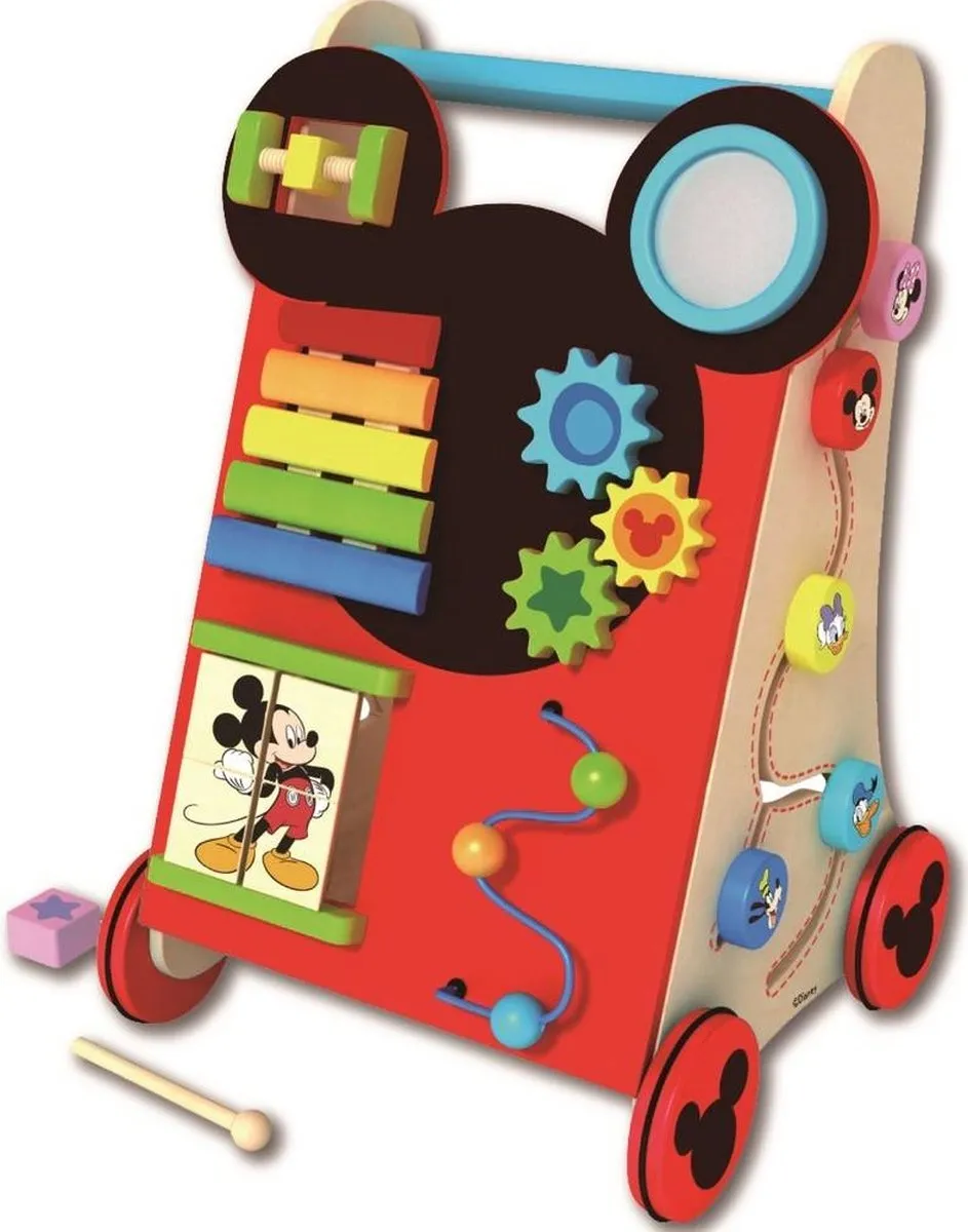 Disney Mickey Mouse Houten Activiteitenloopwagen Multicolor