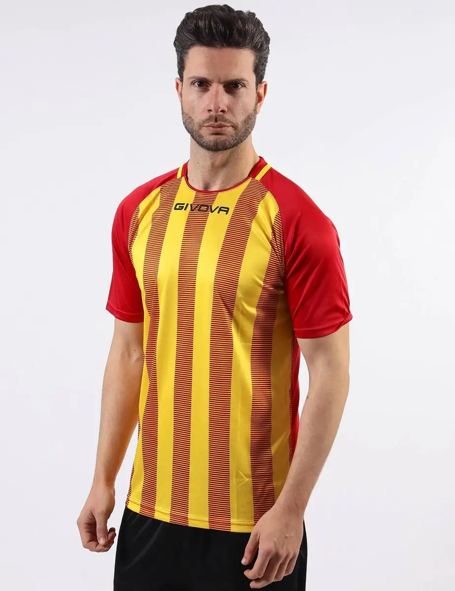 Givova Rugby Sportshirt - Rood-geel - L - afbeelding 2 van 3