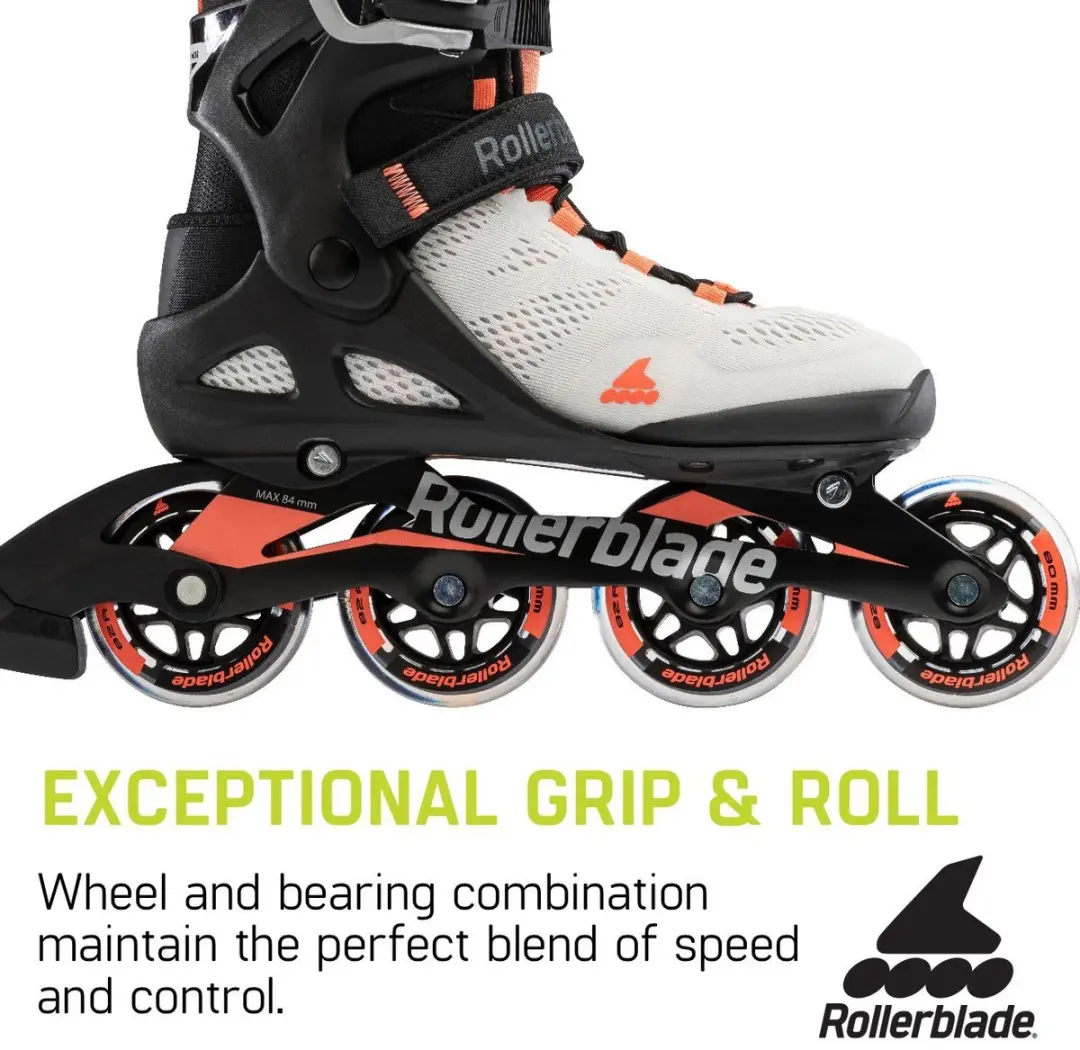 Rollerblade Macroblade 80 Dames Inline Skates - 80mm - Lichtgrijs/Zwart/Orange
