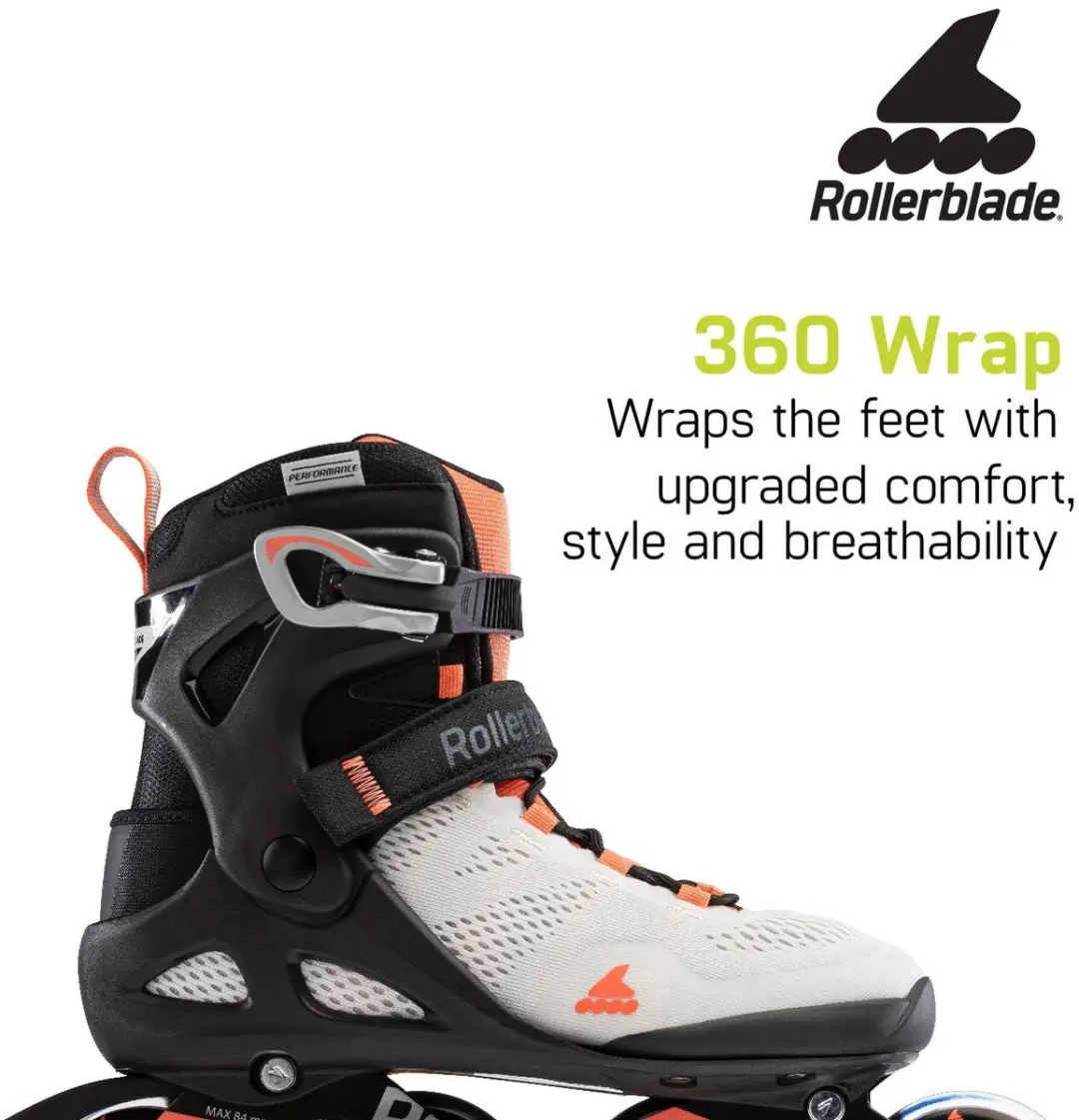 Rollerblade Macroblade 80 Dames Inline Skates - 80mm - Lichtgrijs/Zwart/Orange