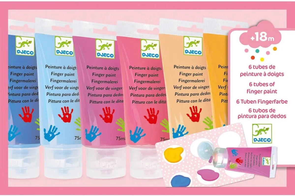 Djeco Sweet Vingerverf 6 Tubes - Multicolor