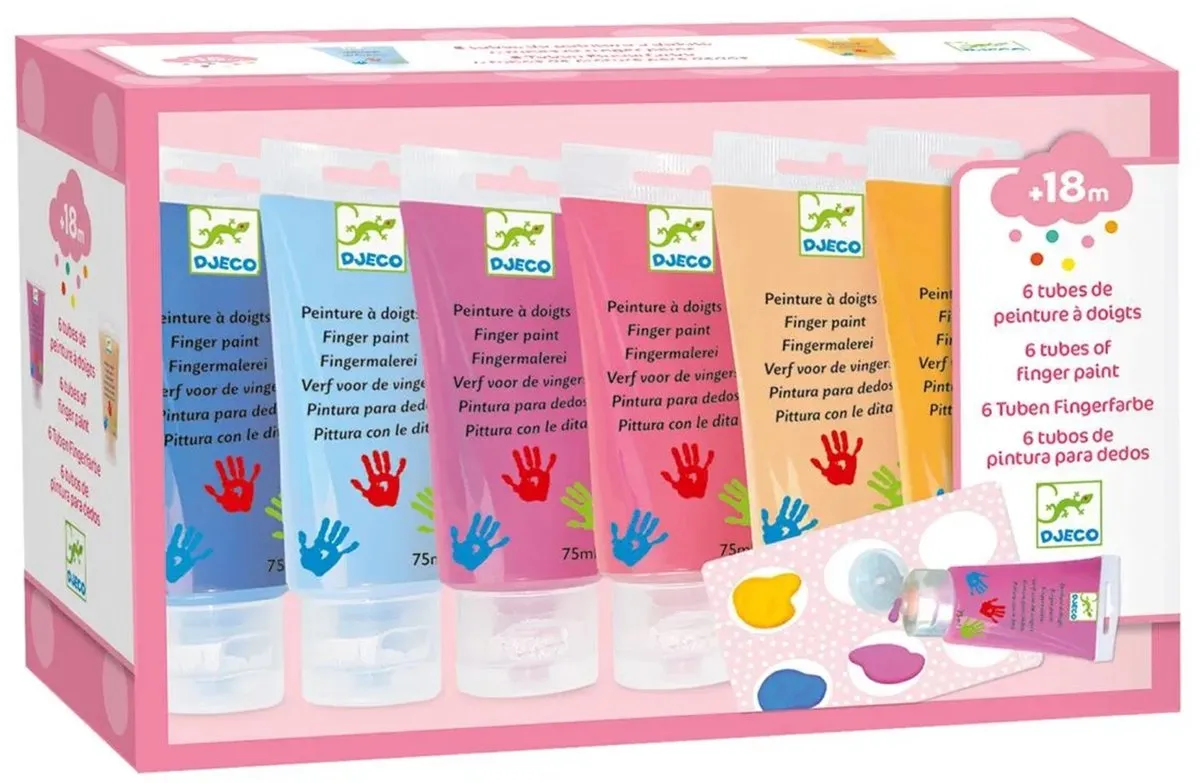 Djeco Sweet Vingerverf 6 Tubes - Multicolor