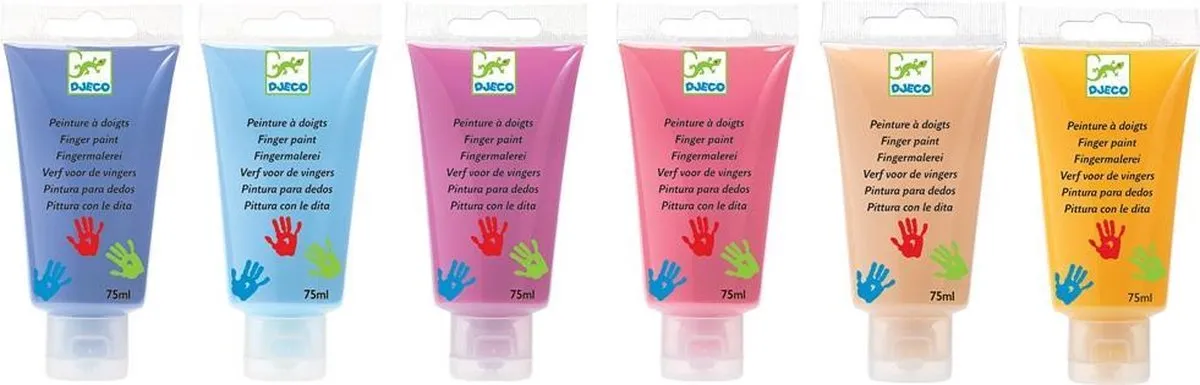 Djeco Sweet Vingerverf 6 Tubes - Multicolor