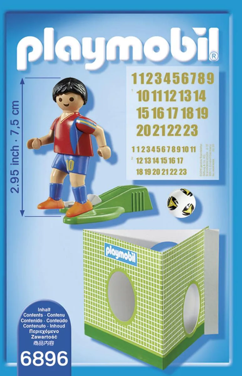 Playmobil Voetbalspeler Spanje 6896 - Rood/Blauw
