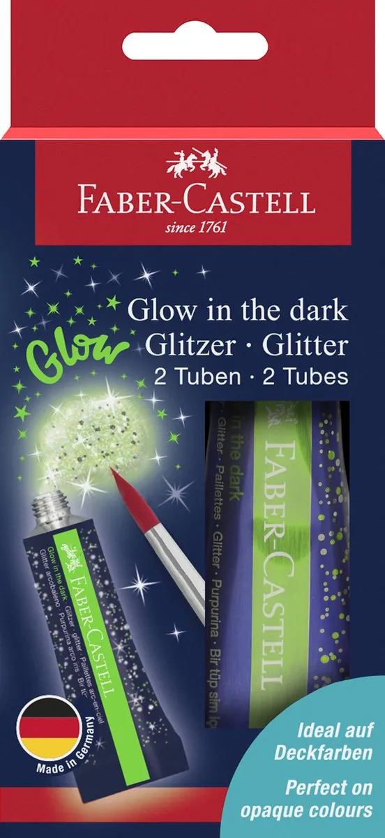 Faber-Castell Glow in the Dark Glitterverf 2x12ml