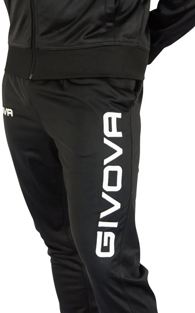 Givova Visa Glans Trainingspak XL - Zwart/Wit