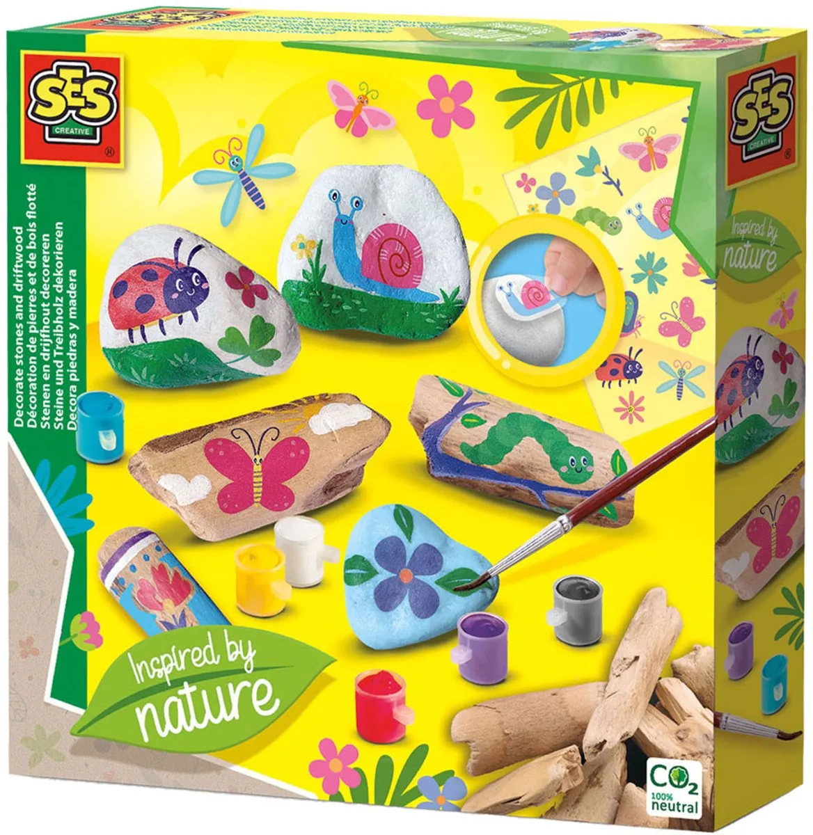 SES Creative Stenen & Drijfhout Decoreren - 8 Stuks