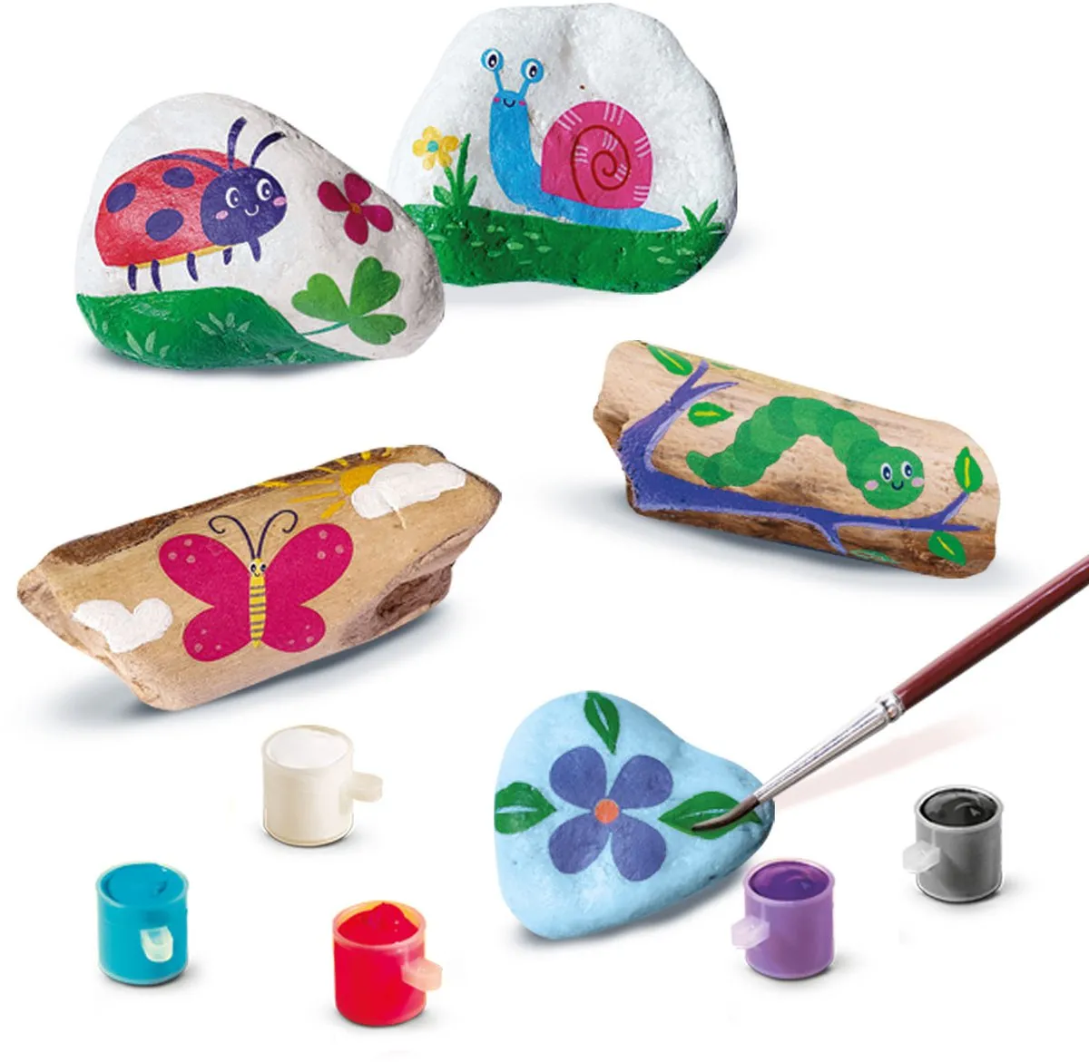 SES Creative Stenen & Drijfhout Decoreren - 8 Stuks